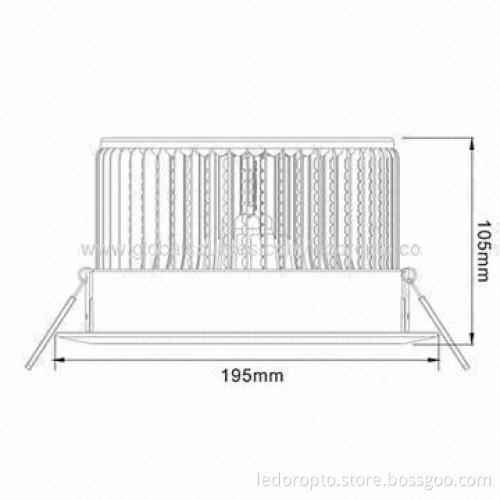 24W LED Downlight with 50 Pieces Aluminum Fins, Samsung 5630